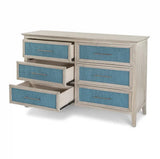 Ocean Isles 6 Drawer Woven Dresser Model B55536-OCEANBLUE By Seawinds Trading