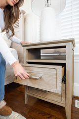 Cape May Electrified Nightstand Model B62232-DRIFTWOOD By Seawinds Trading