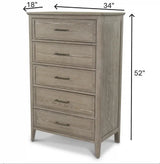 Cape May 5 Drawer Chest Model B62235-DRIFTWOOD By Seawinds Trading