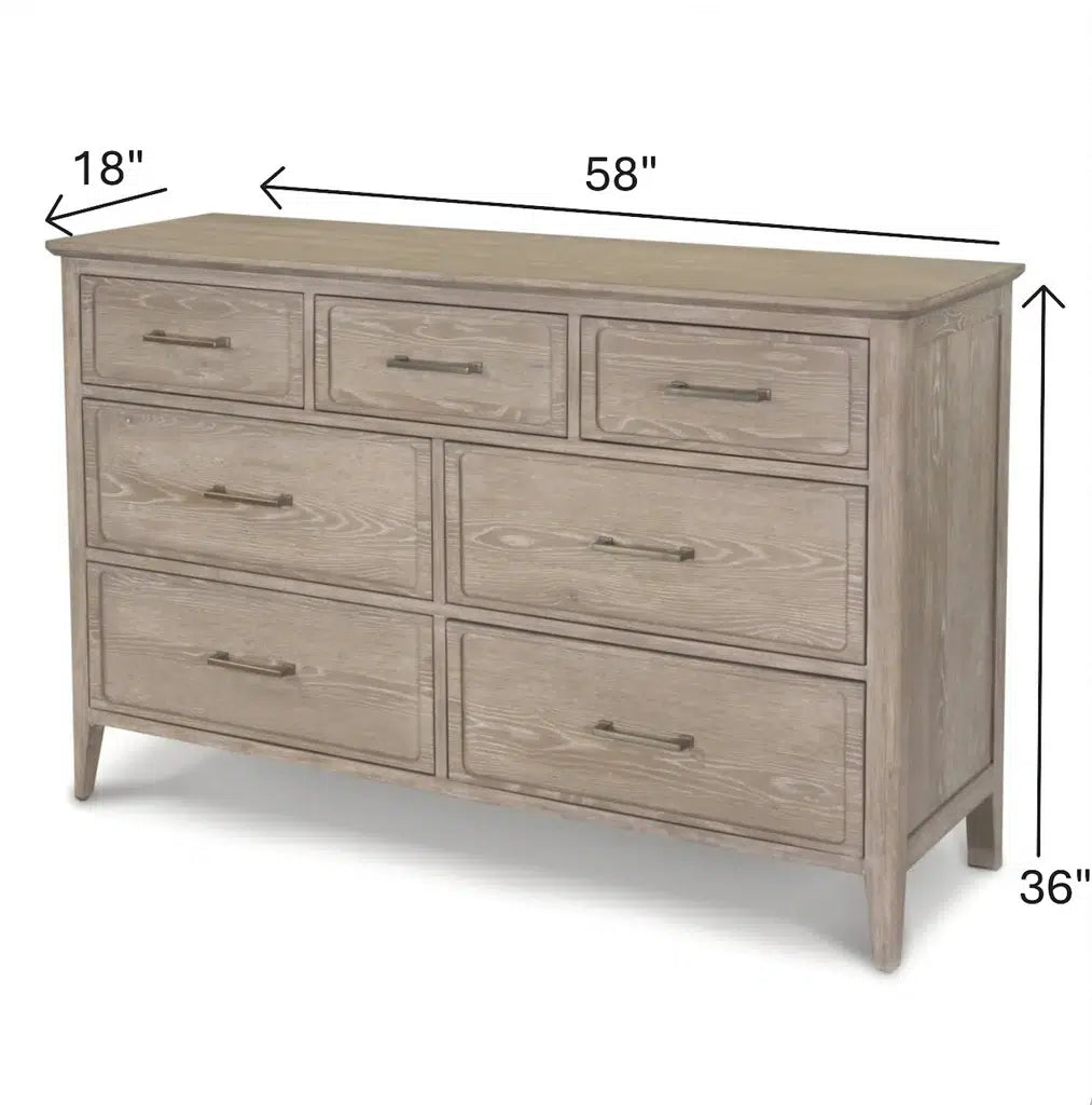 Sea Winds Trading Cape May 7 Drawer Dresser in Glazed Driftwood