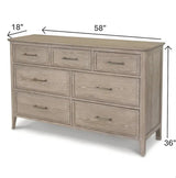 Cape May 7 Drawer Dresser Model B62236-DRIFTWOOD By Seawinds Trading