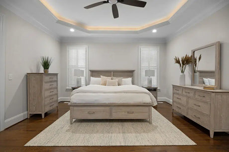 Cape May Storage King Bed Model B622KBED-STORAGE-DRIFTWOOD By Seawinds Trading