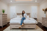 Cape May Storage Queen Bed Model B622QBED-STORAGE-DRIFTWOOD By Seawinds Trading