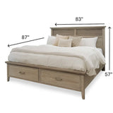 Cape May 6 Pc Bedroom Set with Storage King Bed Model B622KBED-STORAGE-6PCSET-DRIFTWOOD By Seawinds Trading