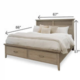 Cape May 6 Pc Bedroom Set with Storage King Bed Model B622KBED-STORAGE-6PCSET-DRIFTWOOD By Seawinds Trading