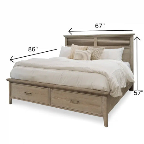 Cape May 6 Pc Bedroom Set with Storage Queen Bed Model B622QBED-STORAGE-6PCSET-DRIFTWOOD By Seawinds Trading