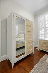 Miramar Woven Mirrored Door Chest Model B77737-SAND By Seawinds Trading