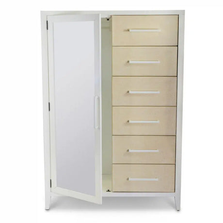 Miramar Woven Mirrored Door Chest Model B77737-SAND By Seawinds Trading