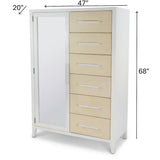 Miramar Woven Mirrored Door Chest Model B77737-SAND By Seawinds Trading