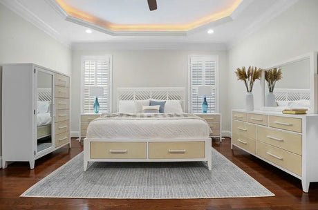 Miramar Storage King Bed Model B777KBED-STORAGE-SAND By Seawinds Trading