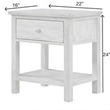Geneva 1 Drawer Nightstand Model B90032-DWHITE By Seawinds Trading