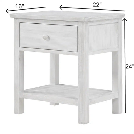 Geneva 1 Drawer Nightstand Model B90032-DWHITE By Seawinds Trading