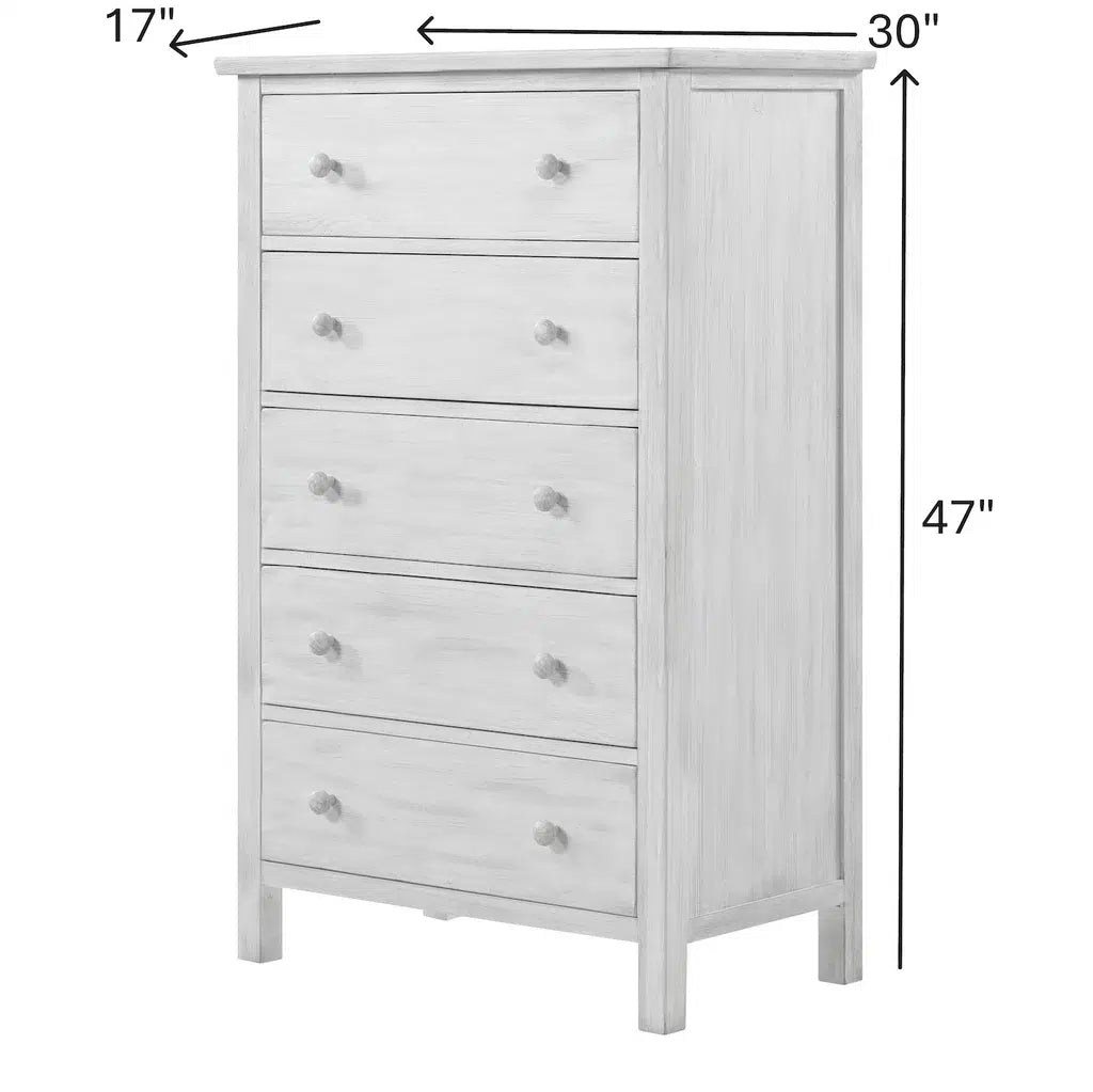 Geneva 5 Drawer Chest Model B90035-DWHITE By Seawinds Trading
