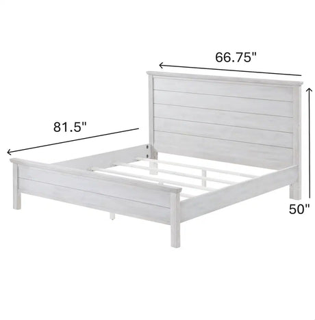 Geneva Non-Storage Queen Bed Model B900QBED-DWHITE By Seawinds Trading