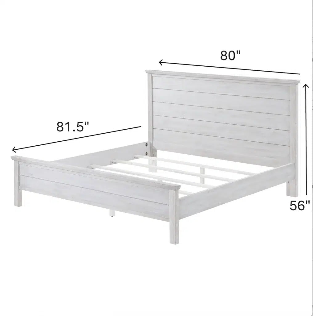Geneva Non-Storage King Bed Model B900KBED-DWHITE By Seawinds Trading