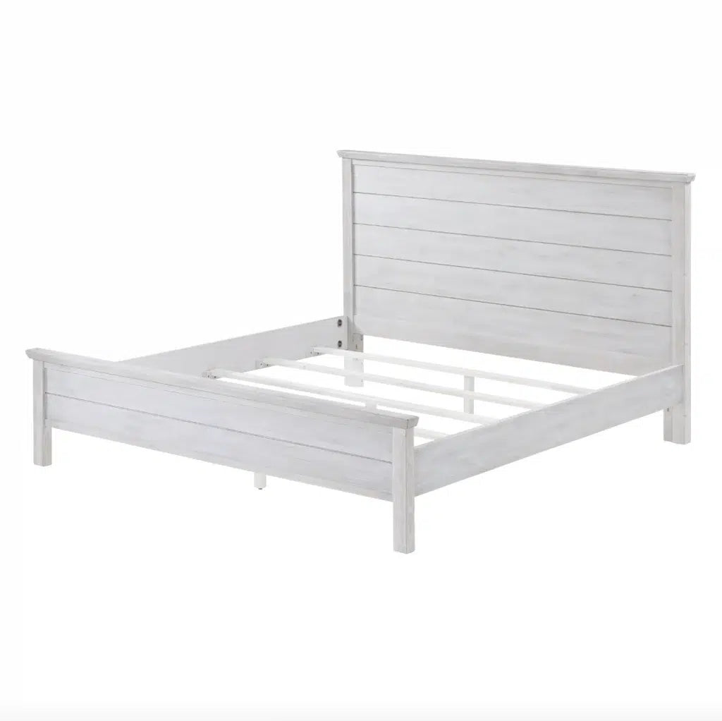 Geneva Non-Storage Queen Bed Model B900QBED-DWHITE By Seawinds Trading