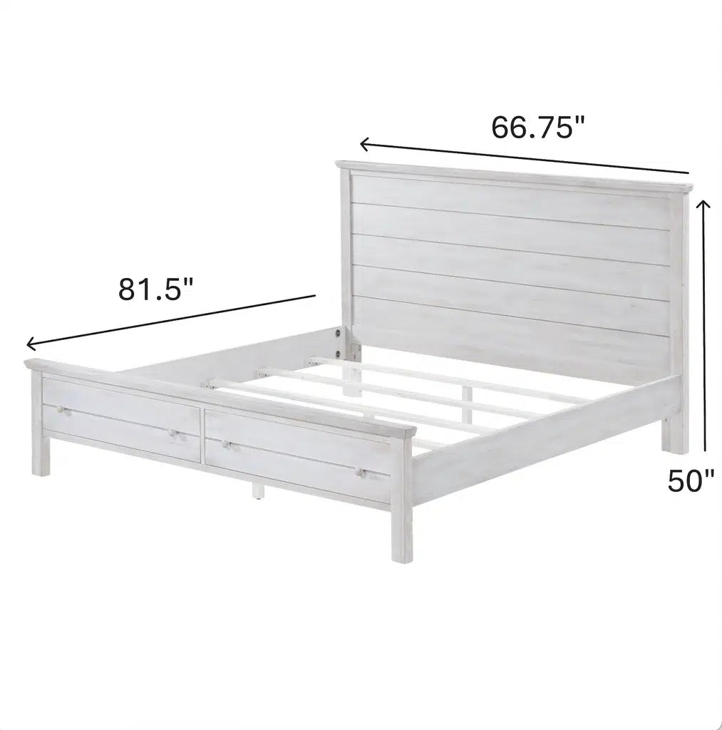 Geneva Storage Queen Bed Model B900QBED-STORAGE-DWHITE By Seawinds Trading
