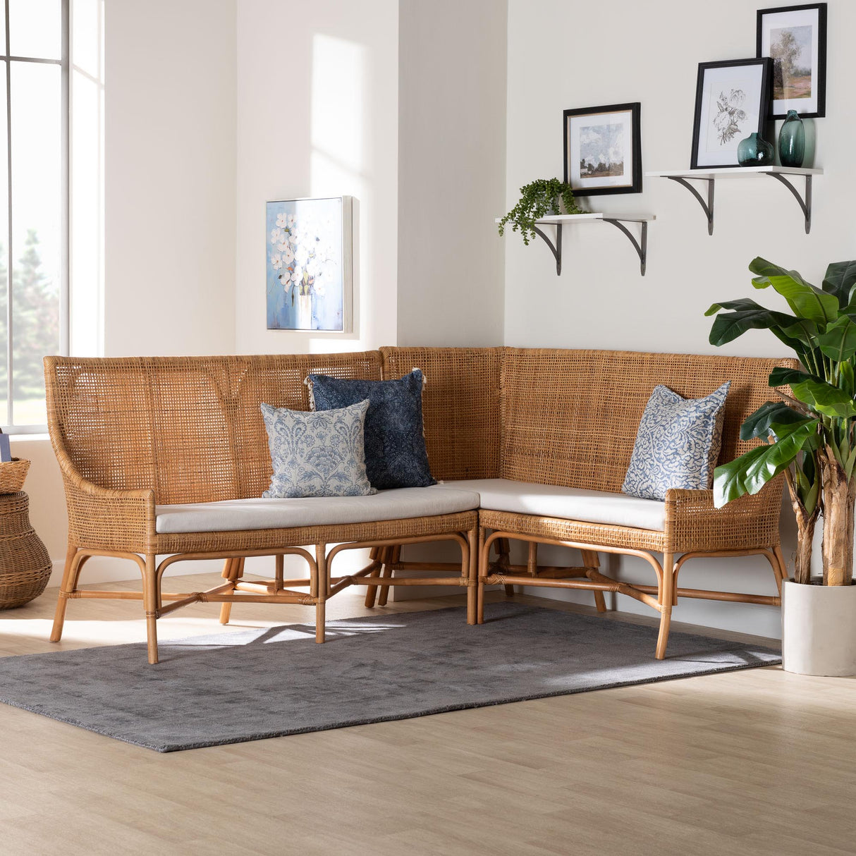 Wicker Fair Baako Rattan Dining Nook Set