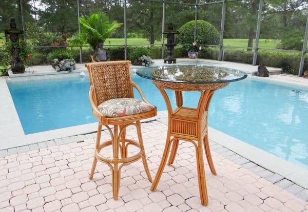 Balboa 41 Inch Tall Pub Table with Glass Top by Alexander and Sheriden BAL101-PUB