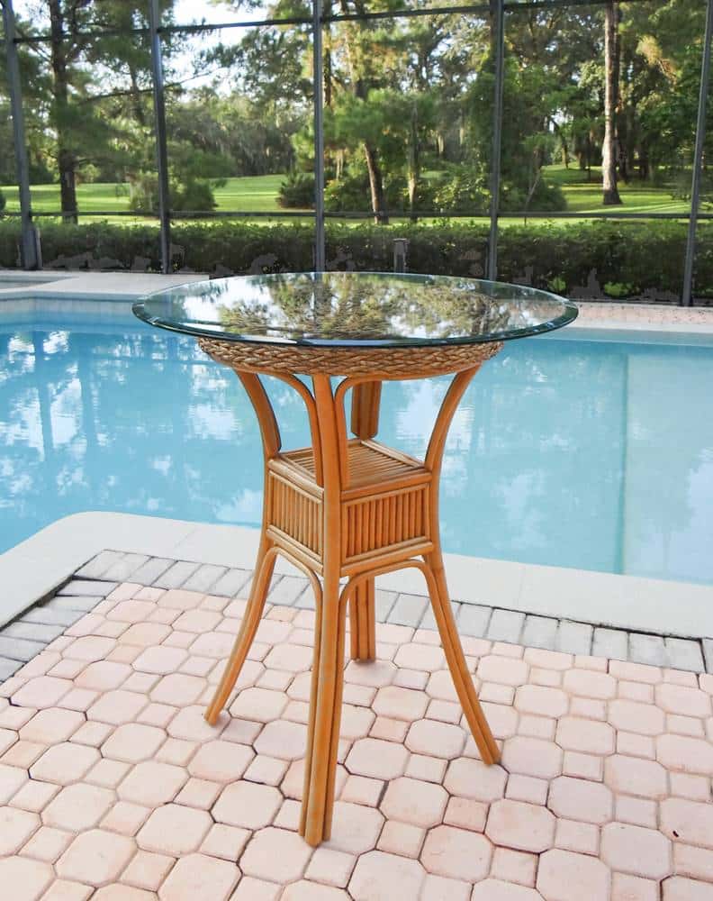 Balboa 41 Inch Tall Pub Table with Glass Top by Alexander and Sheriden BAL101-PUB