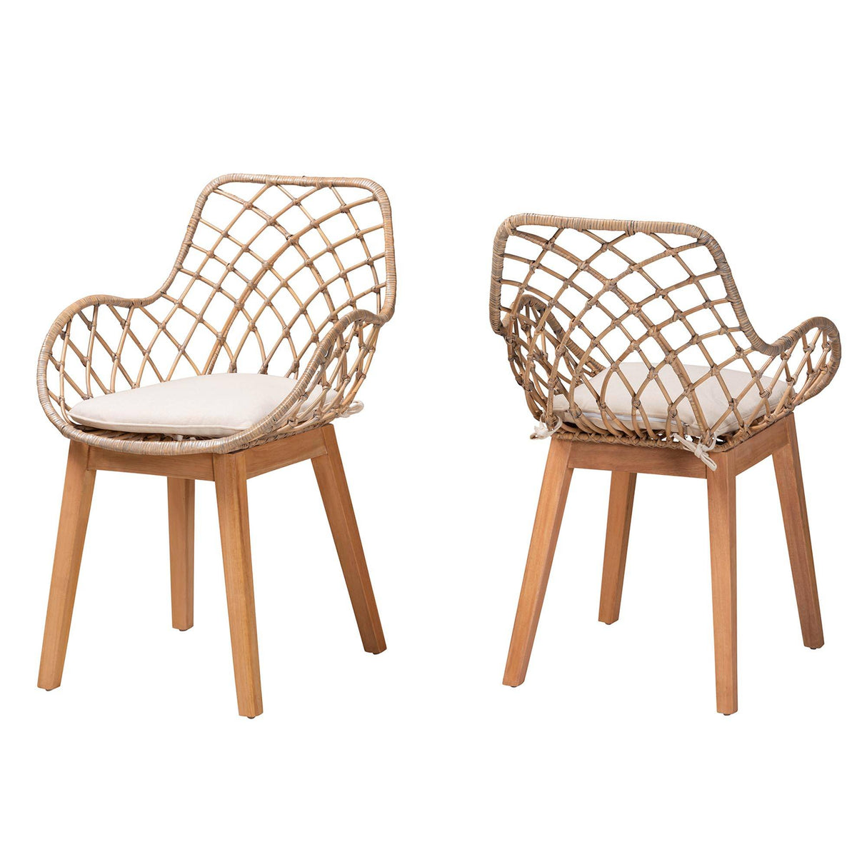 Salerna 2-Pc Wicker Fair Rattan Chair Set