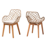 Salerna 2-Pc Wicker Fair Rattan Chair Set