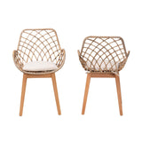 Salerna 2-Pc Wicker Fair Rattan Chair Set
