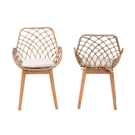 Salerna 2-Pc Wicker Fair Rattan Chair Set