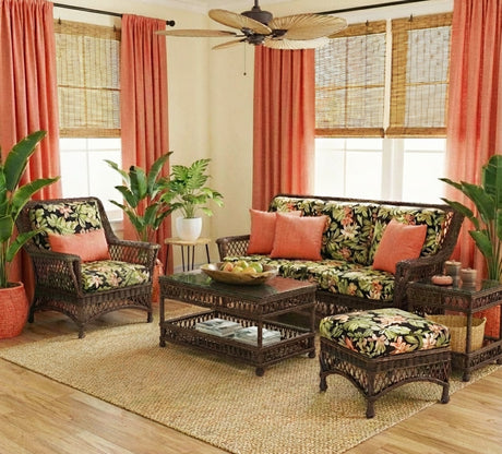 Boston Harbor Rattan Brownwash Sofa Model BHB3S-WF by Wicker Fair