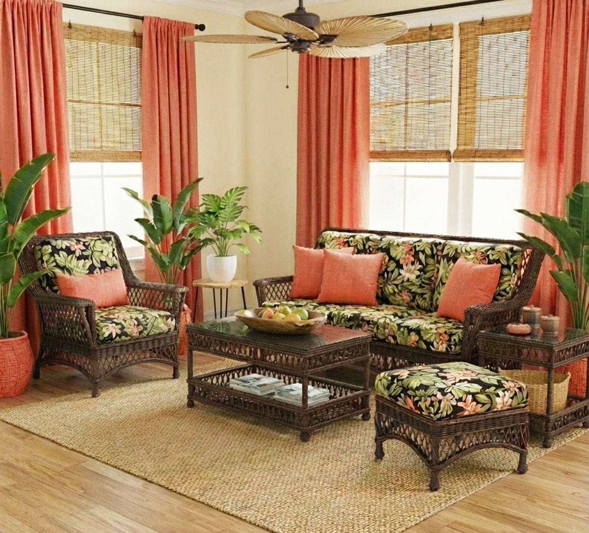Boston Harbor Brownwash Rattan Chaise Lounge Model BHCL-WF by Wicker Fair