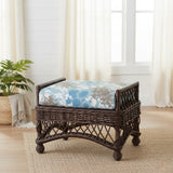 Boston Harbor Brownwash Rattan Ottoman Model BHO-WF by Wicker Fair