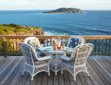 Bar Harbor White Rattan Dining 5 Pc Dining Set from Spice Island Wicker