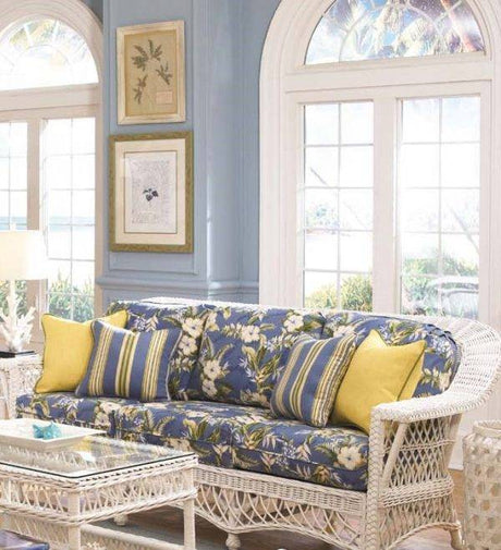 Boston Harbor White or Whitewash Rattan Loveseat Model BHLS-WF by Wicker Fair