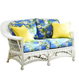 Bar Harbor White Rattan Loveseat Model BHLS from Spice Island Wicker