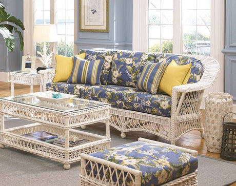 Boston Harbor Rattan White or Whitewash Sofa Model BH3S-WF by Wicker Fair