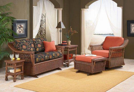 Bar Harbor Rattan Double Glider Loveseat B-77 by Designer Wicker Tribor