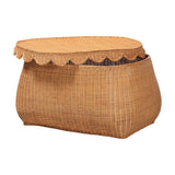 Briele Natural Rattan 3-Pc Basket Set with Scalloped Lids by Wicker Fair
