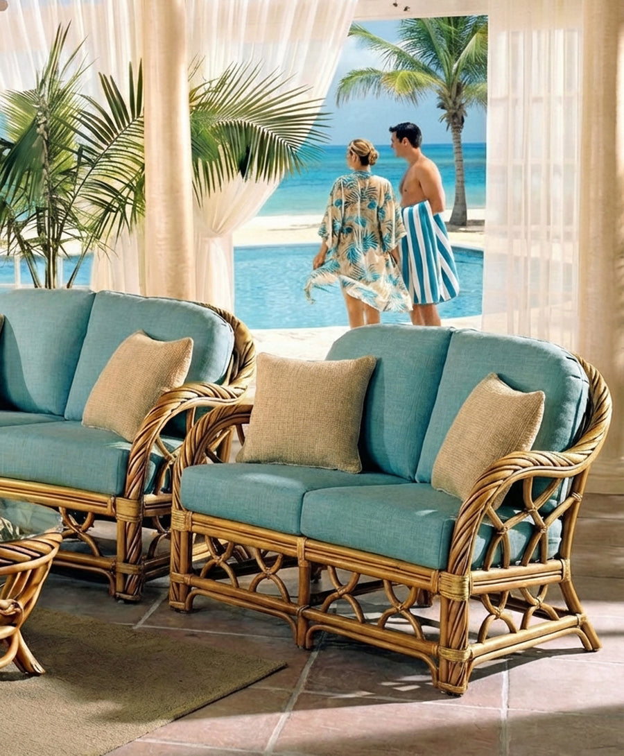 Bayshore Rattan Loveseat from Wicker Fair