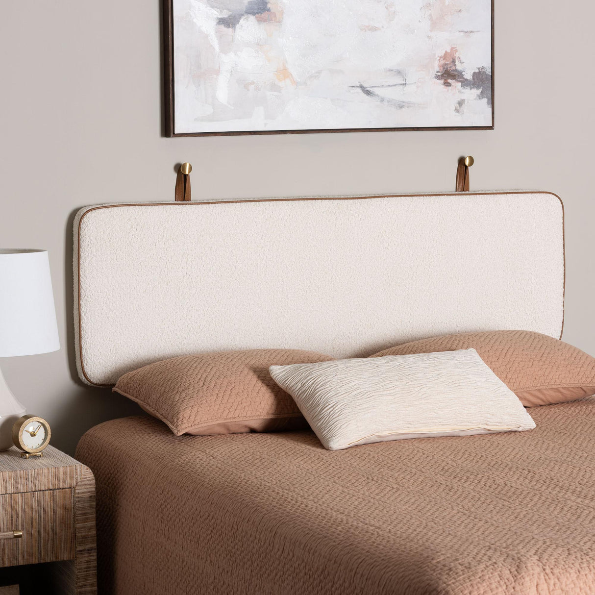 Belden Boucle Upholstered Wall-Mounted Headboard by Wicker Fair