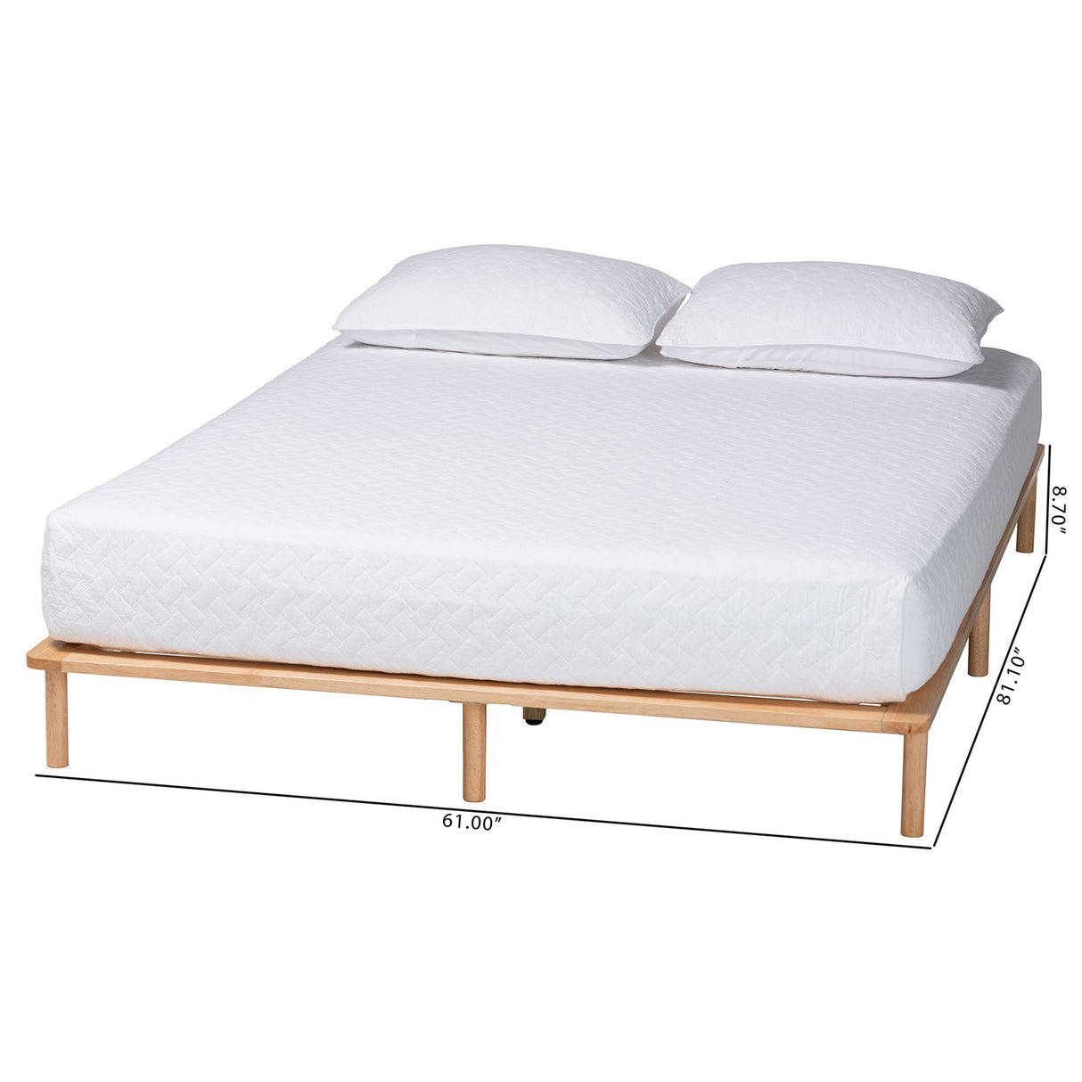 Calhoun Japandi Queen Size Bed Frame by Wicker Fair