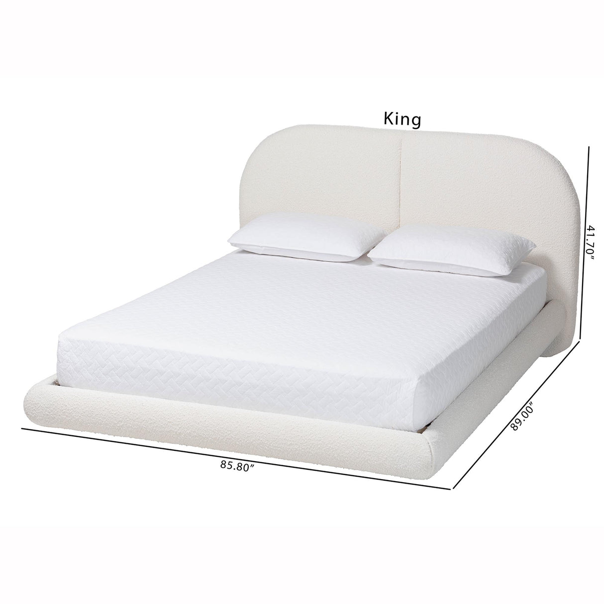 Cachet Floating Platform Bed with Rounded Headboard by Wicker Fair