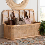 Islander Wicker Fair Rattan Wicker Storage Bench with Cushion