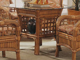 Belize Rattan Dining Table with 42 Inch Sqrd-Round Glass Top Model BZ-24 by Designer Wicker Tribor