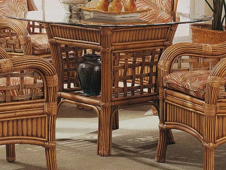 Belize 6 Pc Rattan Dining Set by Designer Wicker Tribor