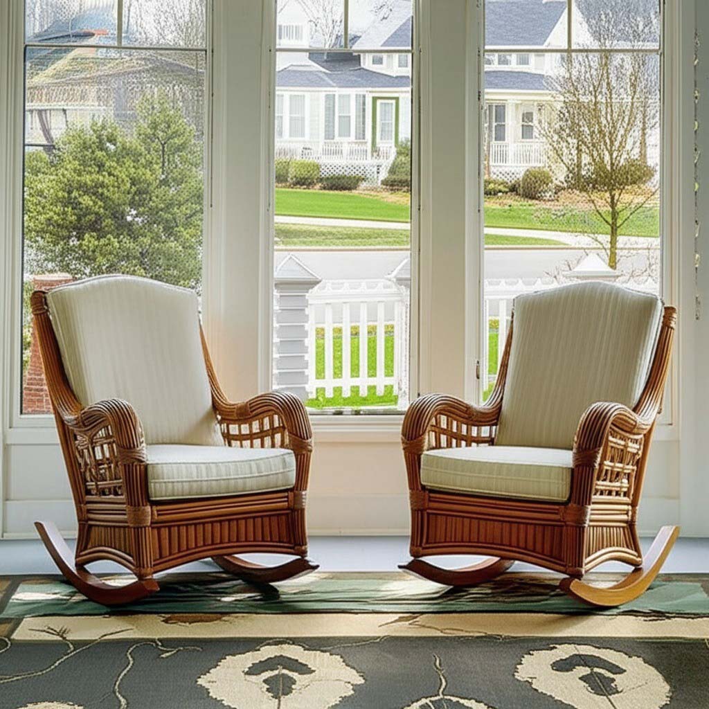 Belize 2 Pc Rattan Rocker and End Table Set BZ-SET2 by Designer Wicker Tribor