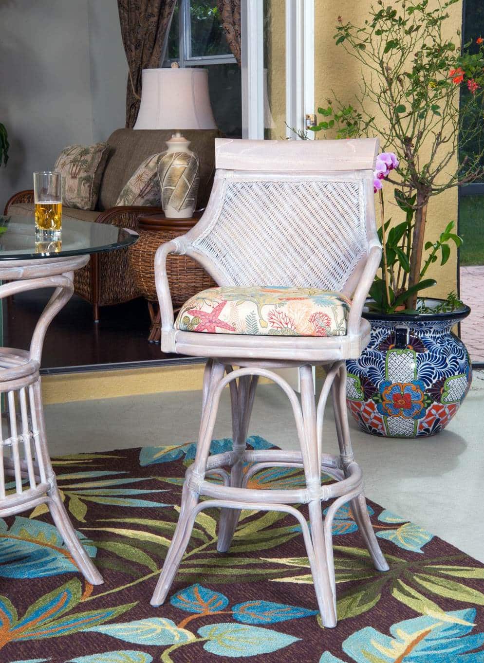 Bermuda Rattan and Wicker Swivel Barstool BER101-30 from Alexander and Sheriden