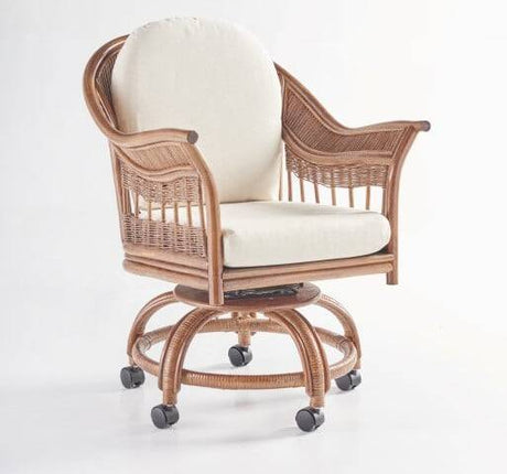 Bermuda 5 Pc Dining Set in Pecan Finish With 4 Caster Chairs by South Sea Rattan