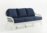 Bermuda Indoor Wicker Whitewash Queen Sleeper Sofa by South Sea Rattan Model 1416