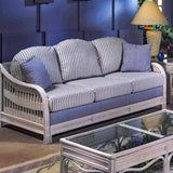 Bermuda Indoor Wicker Whitewash Queen Sleeper Sofa by South Sea Rattan Model 1416