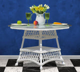 Bar Harbor White Rattan Dining 5 Pc Dining Set from Spice Island Wicker